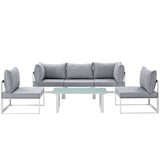 Fortuna 6 Piece Outdoor Patio Sectional Sofa Set by Lefancy
