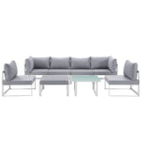 Fortuna 8 Piece Outdoor Patio Sectional Sofa Set by Lefancy