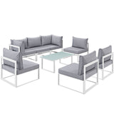 Fortuna 8 Piece Outdoor Patio Sectional Sofa Set by Lefancy