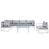 Fortuna 7 Piece Outdoor Patio Sectional Sofa Set by Lefancy