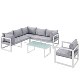 Fortuna 7 Piece Outdoor Patio Sectional Sofa Set by Lefancy