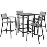 Maine 5 Piece Outdoor Patio Bar Set by Lefancy