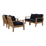 Marina 4 Piece Outdoor Patio Teak Set by Lefancy