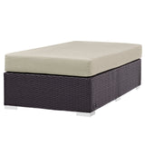 Convene Outdoor Patio Fabric Rectangle Ottoman by Lefancy