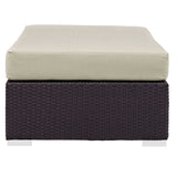 Convene Outdoor Patio Fabric Rectangle Ottoman by Lefancy