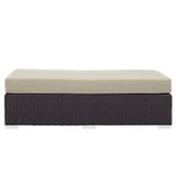 Convene Outdoor Patio Fabric Rectangle Ottoman by Lefancy