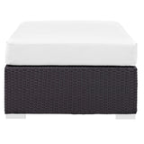 Convene Outdoor Patio Fabric Rectangle Ottoman by Lefancy