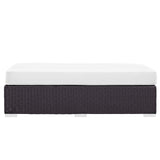 Convene Outdoor Patio Fabric Rectangle Ottoman by Lefancy