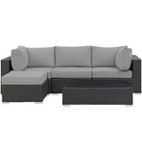 Sojourn 5 Piece Outdoor Patio Sunbrella® Sectional Set by Lefancy