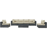 Summon 7 Piece Outdoor Patio Sunbrella® Sectional Set by Lefancy