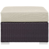 Convene Outdoor Patio Fabric Square Ottoman by Lefancy