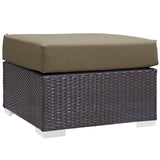 Convene Outdoor Patio Fabric Square Ottoman by Lefancy