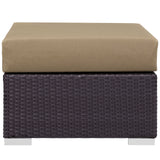 Convene Outdoor Patio Fabric Square Ottoman by Lefancy