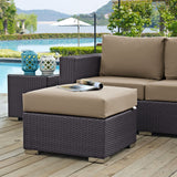 Convene Outdoor Patio Fabric Square Ottoman by Lefancy