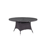 Convene 59" Round Outdoor Patio Dining Table by Lefancy