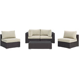 Convene 5 Piece Outdoor Patio Sectional Set by Lefancy