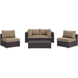 Convene 5 Piece Outdoor Patio Sectional Set by Lefancy