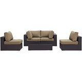 Convene 5 Piece Outdoor Patio Sectional Set by Lefancy