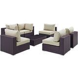 Convene 7 Piece Outdoor Patio Sectional Set by Lefancy