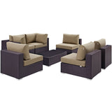 Convene 7 Piece Outdoor Patio Sectional Set by Lefancy