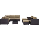 Convene 10 Piece Outdoor Patio Sectional Set by Lefancy