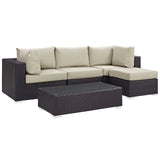 Convene 5 Piece Outdoor Patio Sectional Set by Lefancy