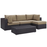 Convene 5 Piece Outdoor Patio Sectional Set by Lefancy