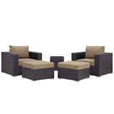 Convene 5 Piece Outdoor Patio Sectional Set by Lefancy