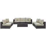 Convene 8 Piece Outdoor Patio Sectional Set by Lefancy