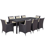 Convene 9 Piece Outdoor Patio Dining Set by Lefancy