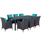 Convene 9 Piece Outdoor Patio Dining Set by Lefancy