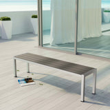 Shore Outdoor Patio Aluminum Bench by Lefancy