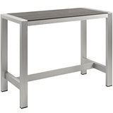 Shore Outdoor Patio Aluminum Rectangle Bar Table by Lefancy