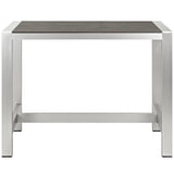 Shore Outdoor Patio Aluminum Rectangle Bar Table by Lefancy