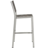 Shore Outdoor Patio Aluminum Armless Bar Stool by Lefancy