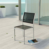 Shore Outdoor Patio Aluminum Side Chair by Lefancy