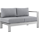 Shore Right-Arm Corner Sectional Outdoor Patio Aluminum Loveseat by Lefancy