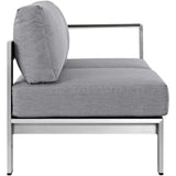 Shore Right-Arm Corner Sectional Outdoor Patio Aluminum Loveseat by Lefancy