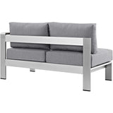 Shore Right-Arm Corner Sectional Outdoor Patio Aluminum Loveseat by Lefancy