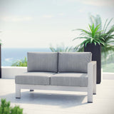 Shore Right-Arm Corner Sectional Outdoor Patio Aluminum Loveseat by Lefancy