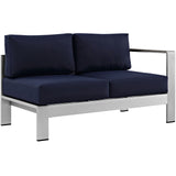 Shore Right-Arm Corner Sectional Outdoor Patio Aluminum Loveseat by Lefancy