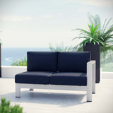 Shore Right-Arm Corner Sectional Outdoor Patio Aluminum Loveseat by Lefancy