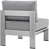 Shore Armless Outdoor Patio Aluminum Chair by Lefancy