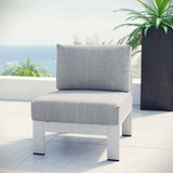 Shore Armless Outdoor Patio Aluminum Chair by Lefancy