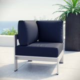 Shore Outdoor Patio Aluminum Corner Sofa by Lefancy