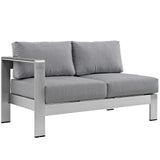 Shore Left-Arm Corner Sectional Outdoor Patio Aluminum Loveseat by Lefancy