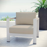 Shore Outdoor Patio Aluminum Armchair by Lefancy