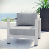 Shore Outdoor Patio Aluminum Armchair by Lefancy