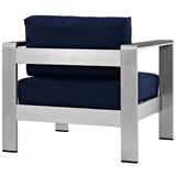 Shore Outdoor Patio Aluminum Armchair by Lefancy