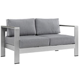 Shore Outdoor Patio Aluminum Loveseat by Lefancy